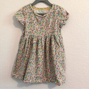 Mini Boden Girl's Colorful Floral Short Sleeve Jersey Dress. Size 5-6y